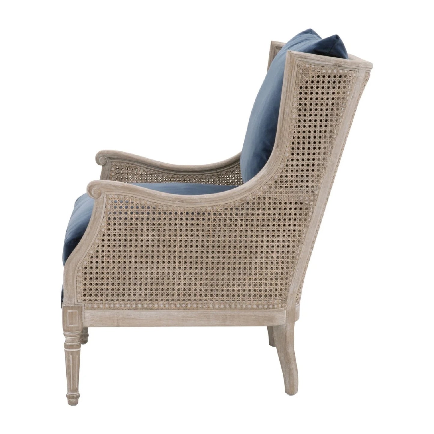 Luxury Birch Wood Cane Lounge Chair Modern Italian Style for Villa