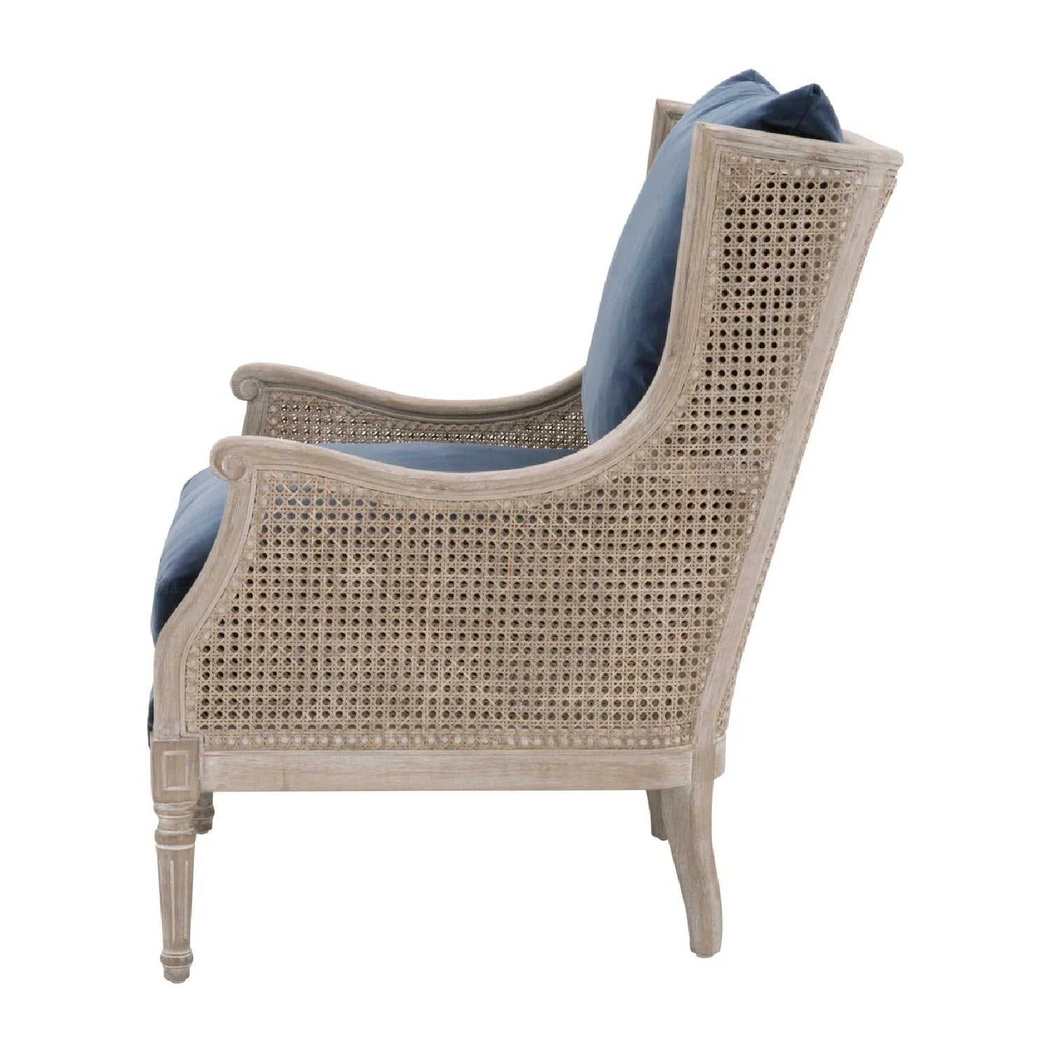 Luxury Birch Wood Cane Lounge Chair Modern Italian Style for Villa
