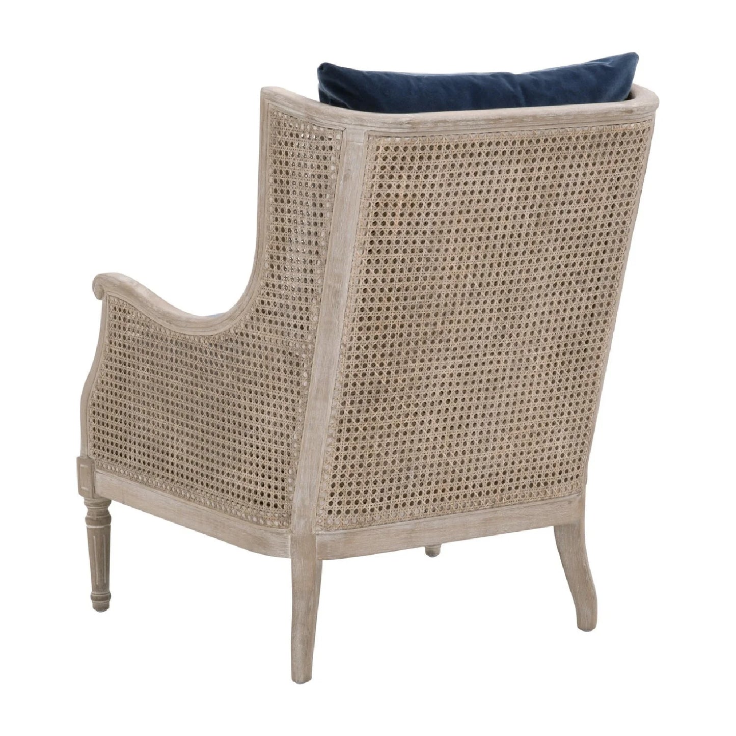 Luxury Birch Wood Cane Lounge Chair Modern Italian Style for Villa