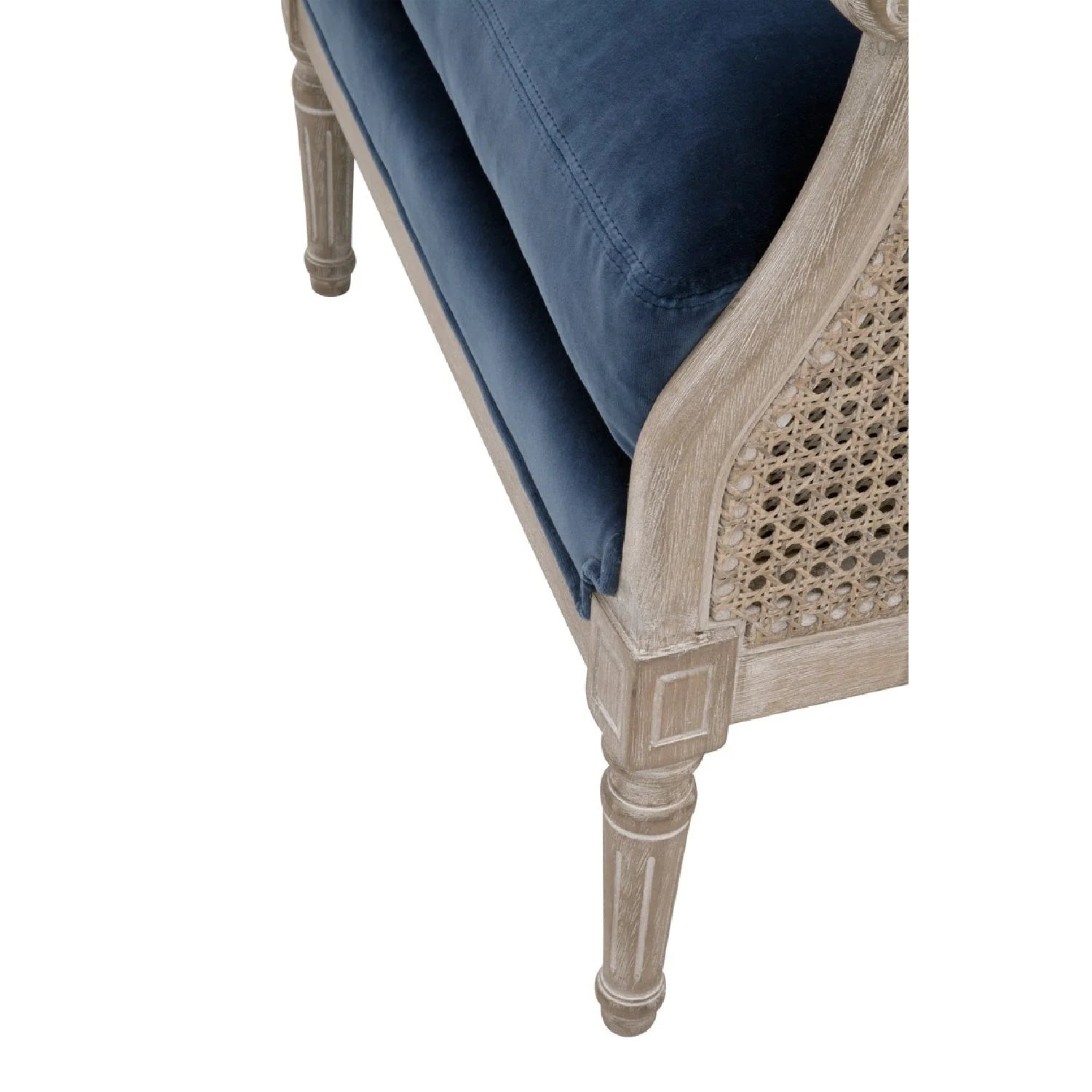 Luxury Birch Wood Cane Lounge Chair Modern Italian Style for Villa