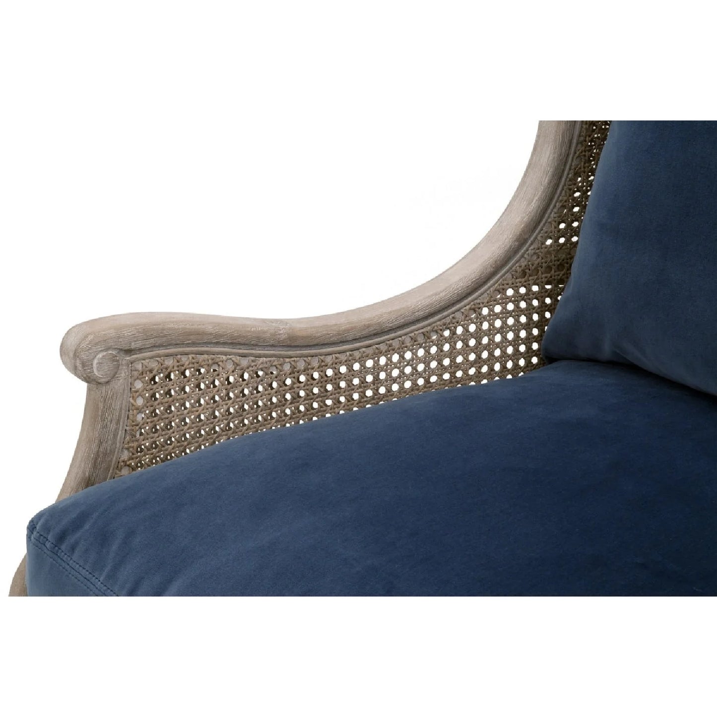 Luxury Birch Wood Cane Lounge Chair Modern Italian Style for Villa