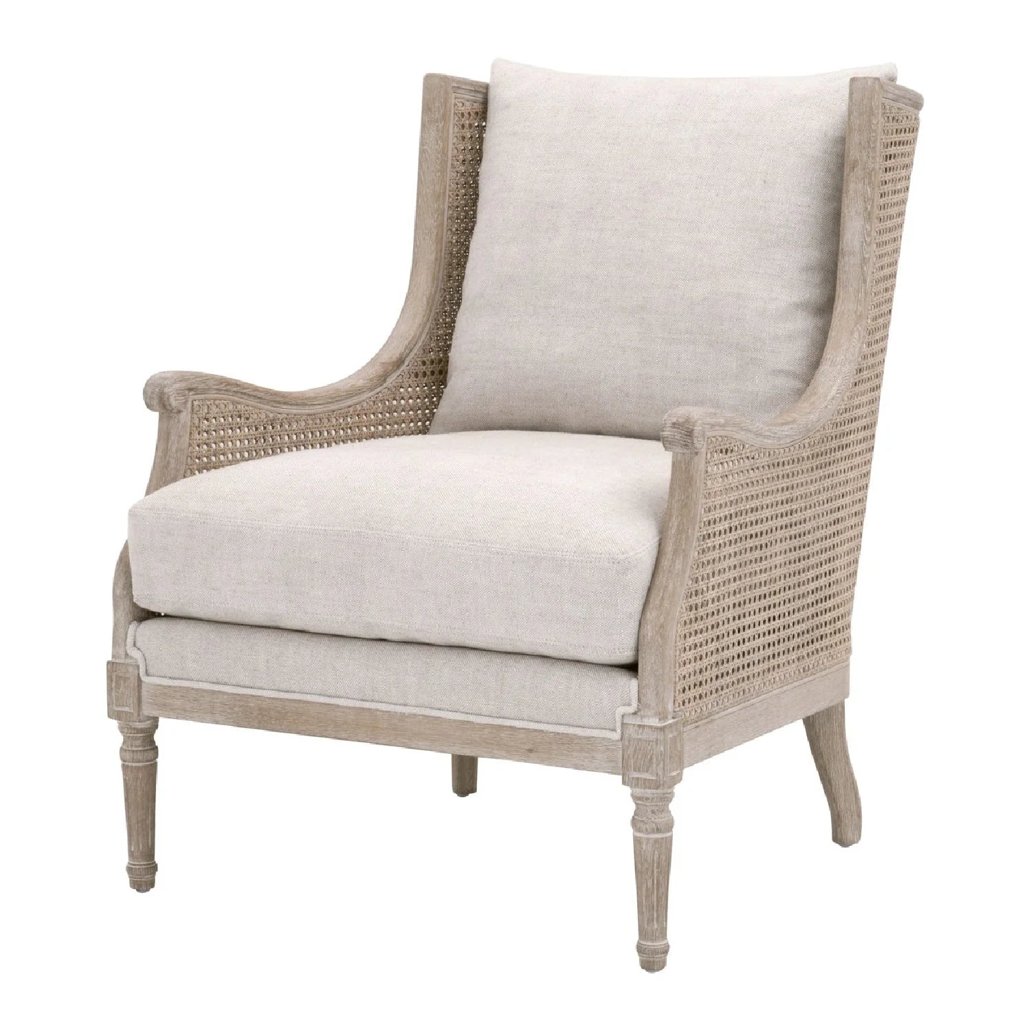 Luxury Birch Wood Cane Lounge Chair Modern Italian Style for Villa