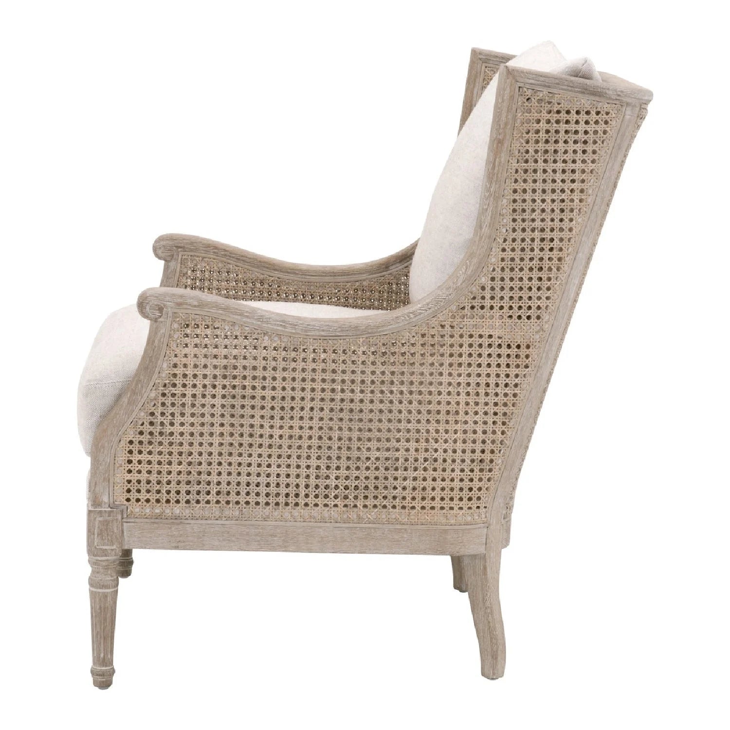 Luxury Birch Wood Cane Lounge Chair Modern Italian Style for Villa
