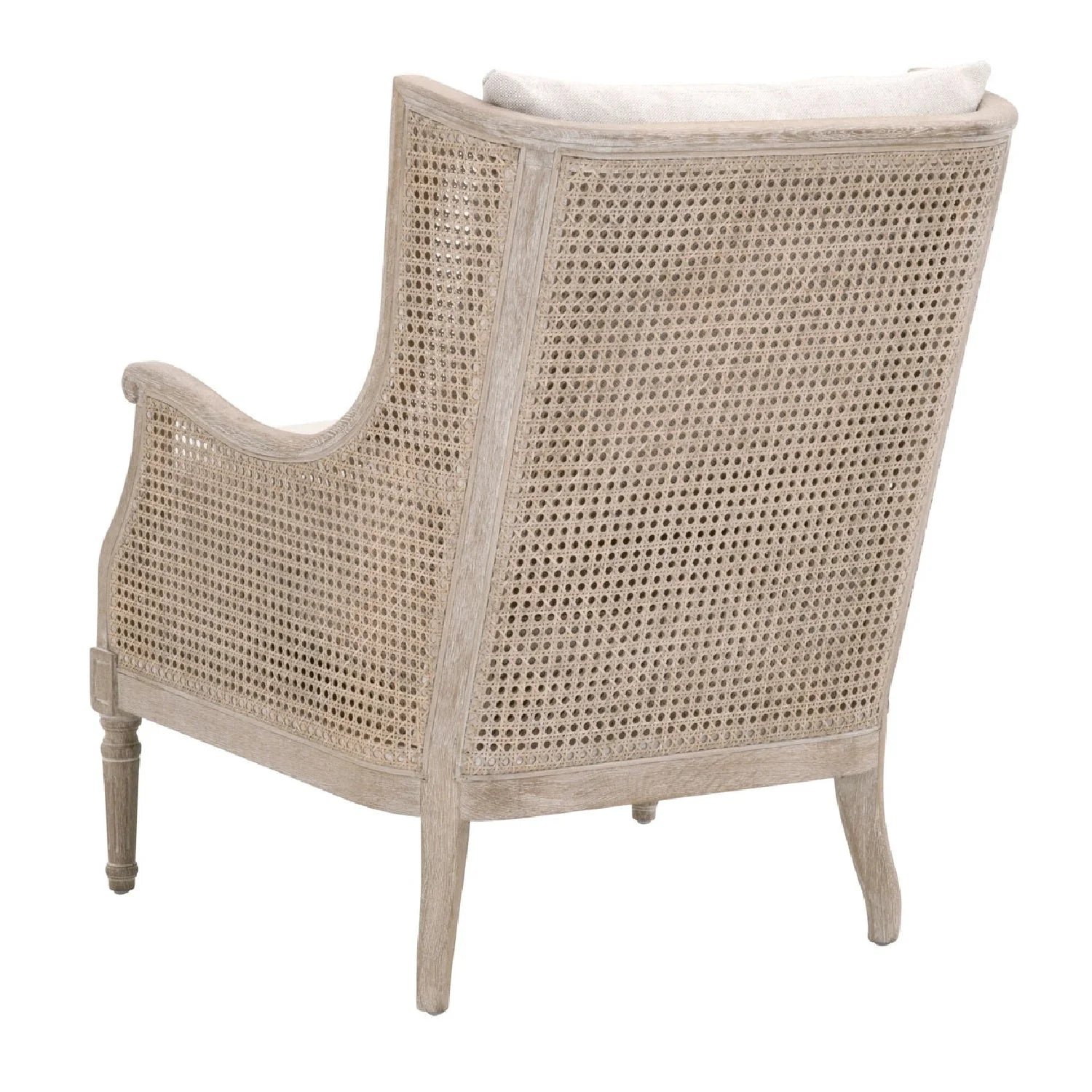 Luxury Birch Wood Cane Lounge Chair Modern Italian Style for Villa