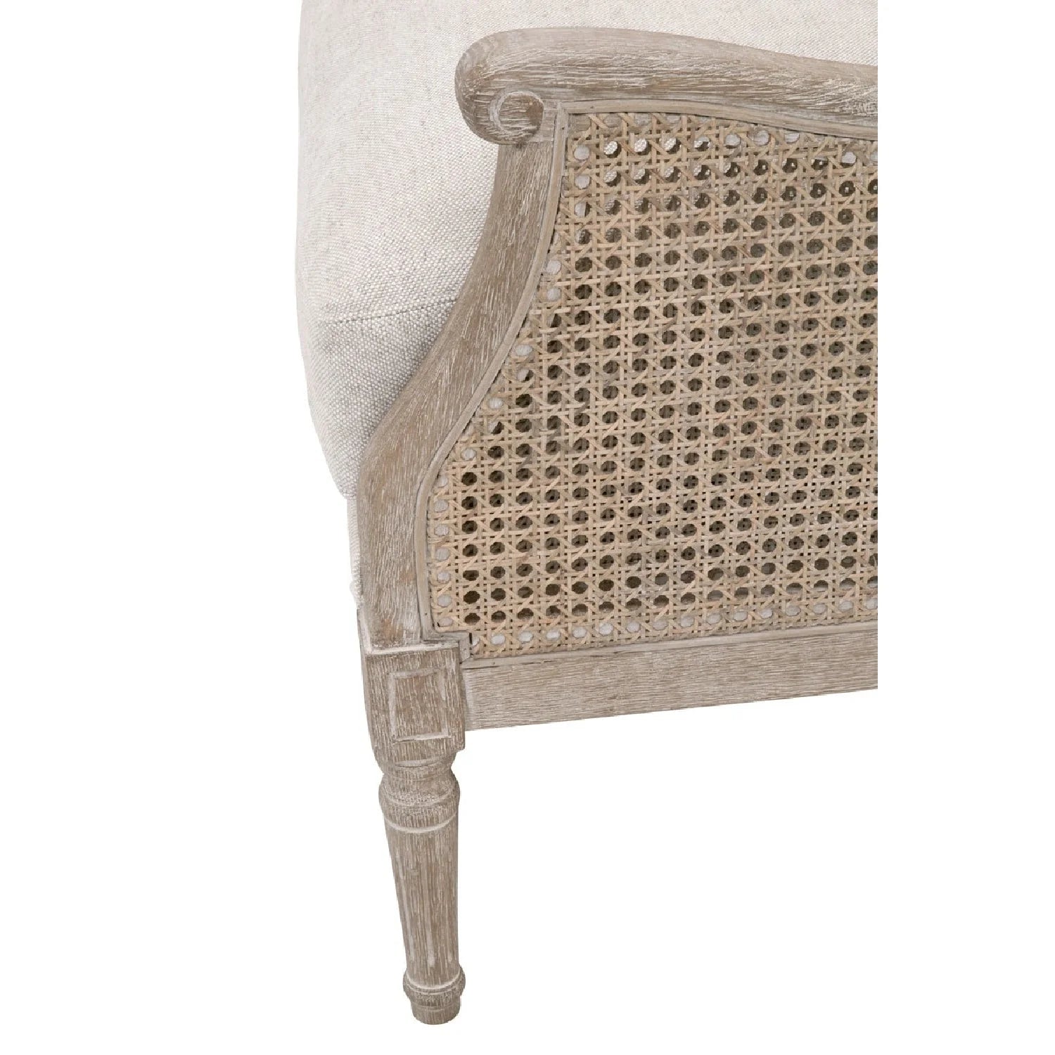 Luxury Birch Wood Cane Lounge Chair Modern Italian Style for Villa