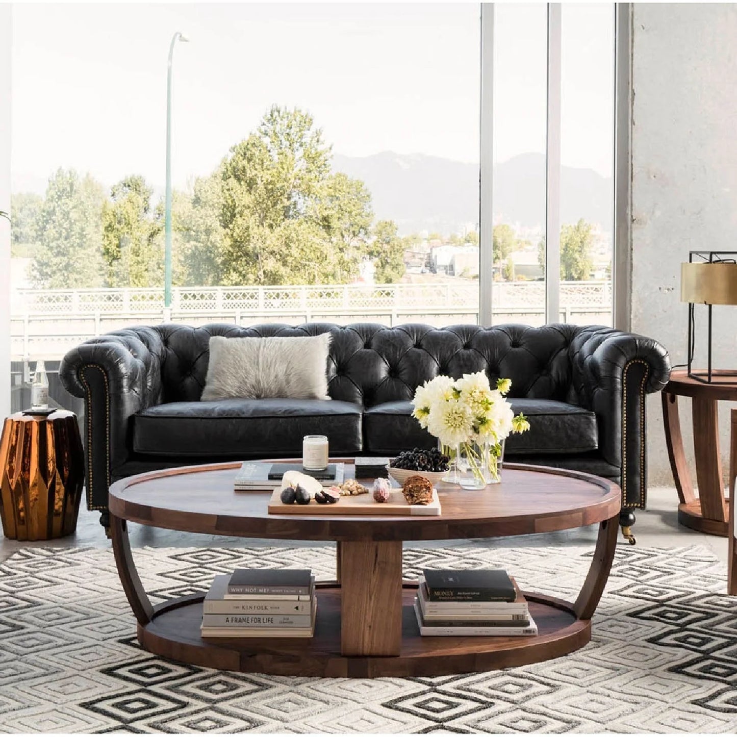 Luxury Birmingham Chesterfield Leather Sofa Modern Italian Style for Villa