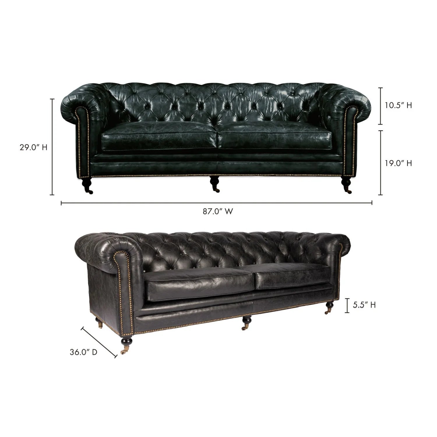 Luxury Birmingham Chesterfield Leather Sofa Modern Italian Style for Villa
