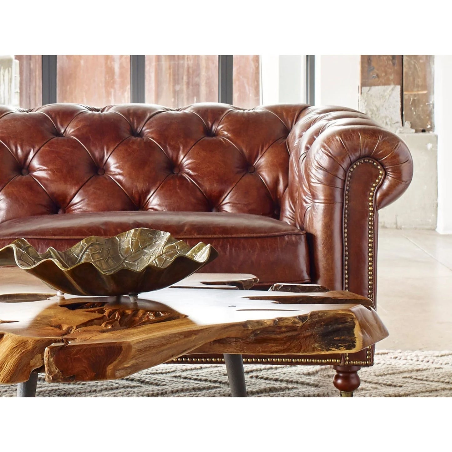 Luxury Birmingham Chesterfield Leather Sofa Modern Italian Style for Villa
