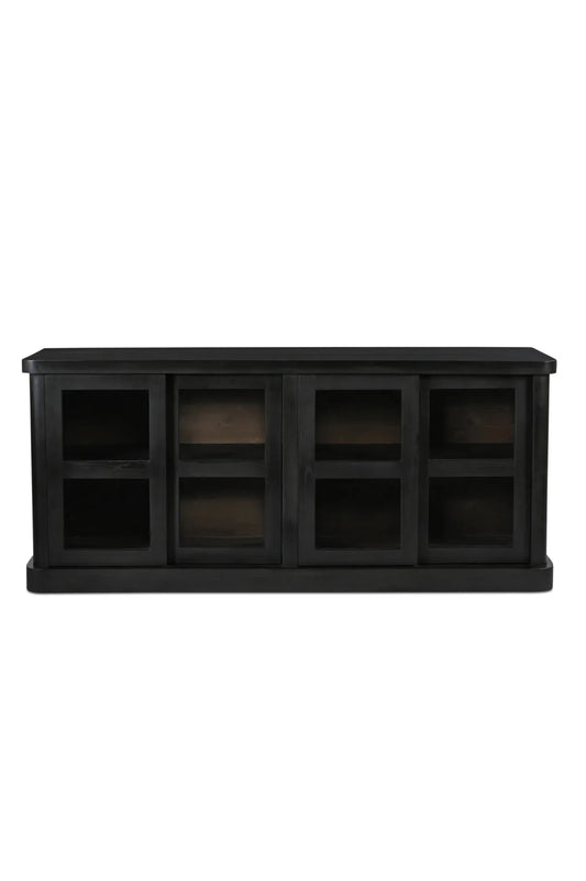 Luxury Black 4-Door Sideboard European Style for Villa