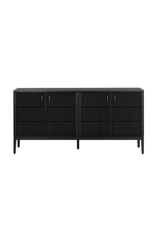 Luxury Black 4-Door Sideboard European Style for Villa