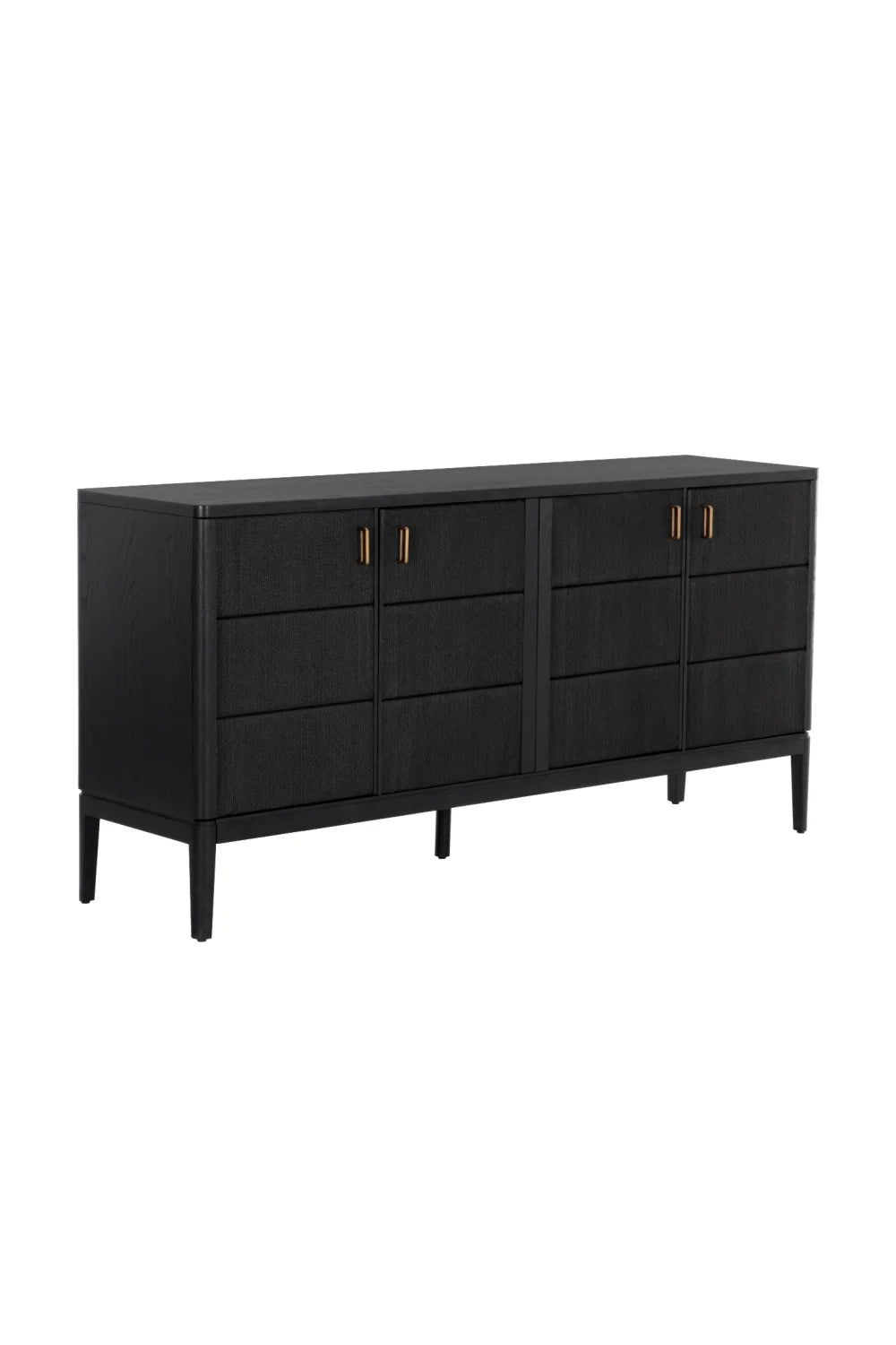 Luxury Black 4-Door Sideboard European Style for Villa