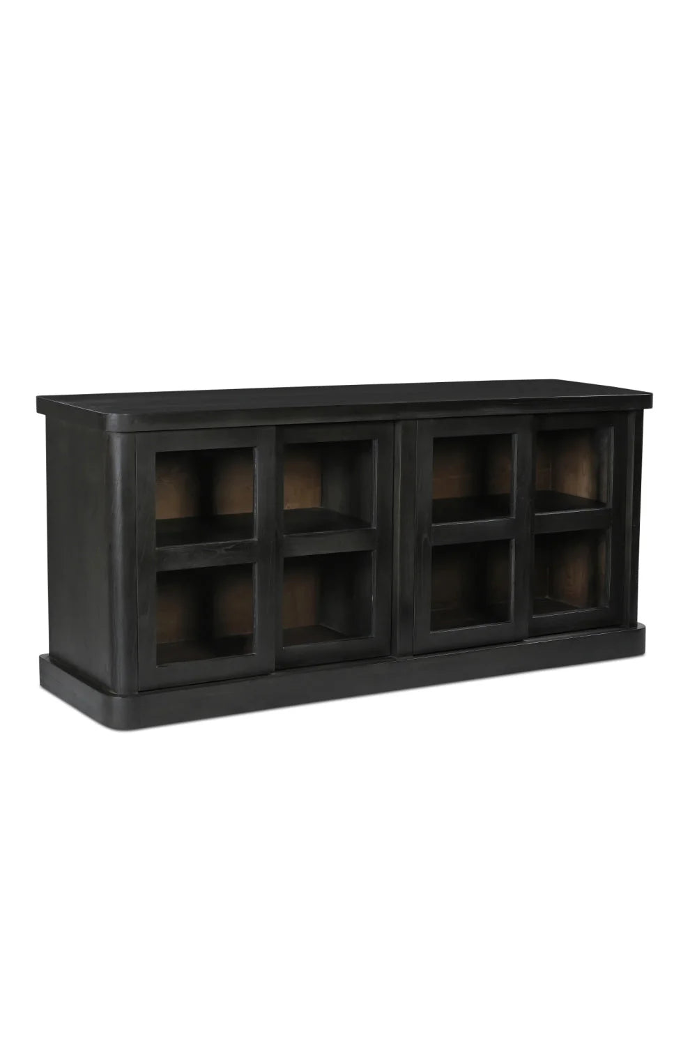 Luxury Black 4-Door Sideboard European Style for Villa