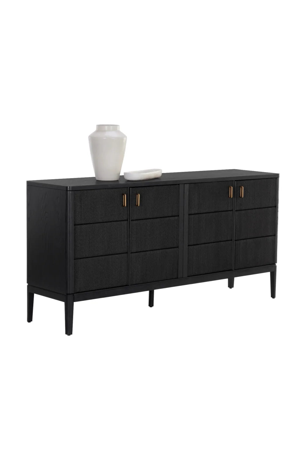 Luxury Black 4-Door Sideboard European Style for Villa