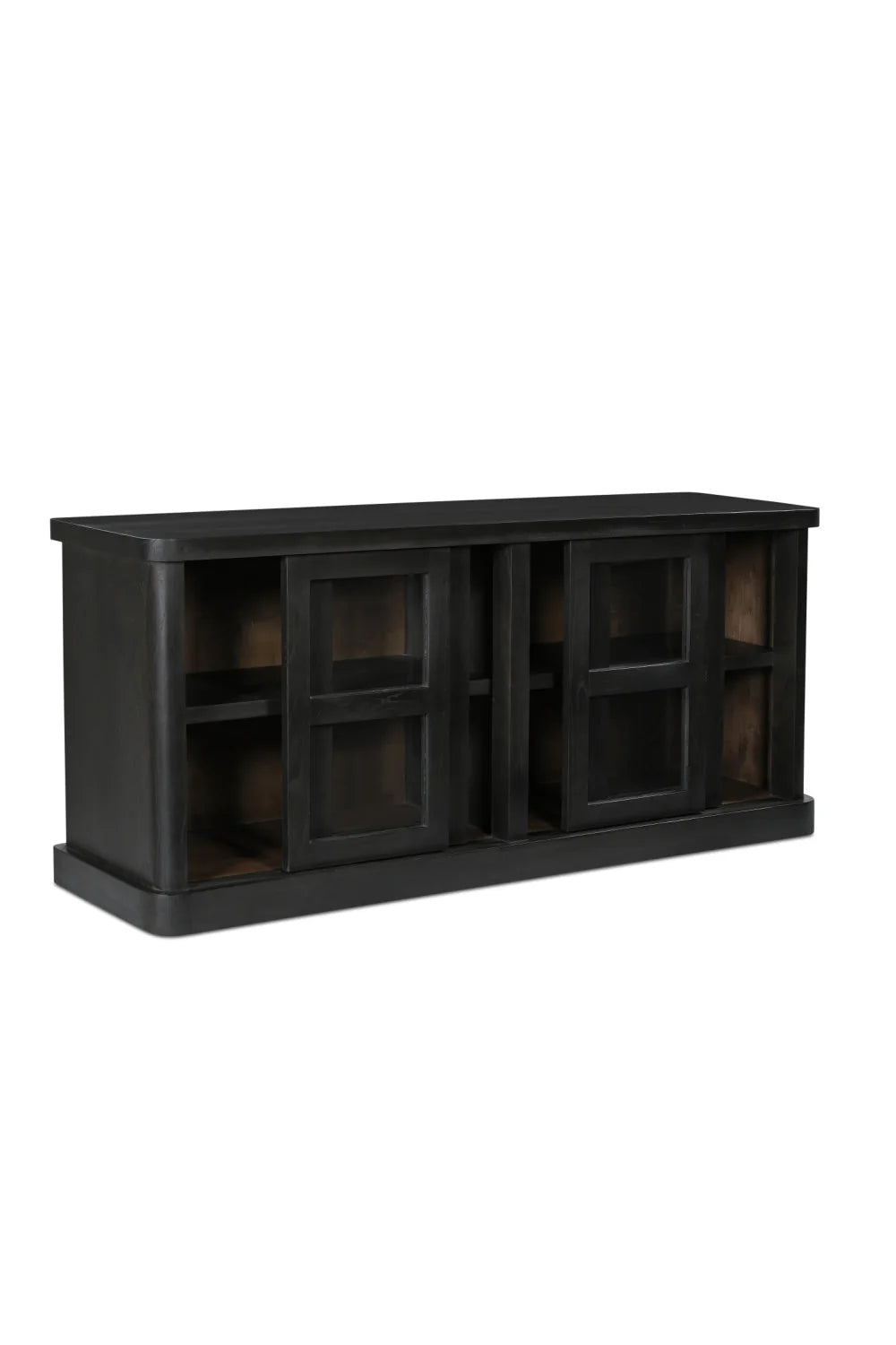 Luxury Black 4-Door Sideboard European Style for Villa