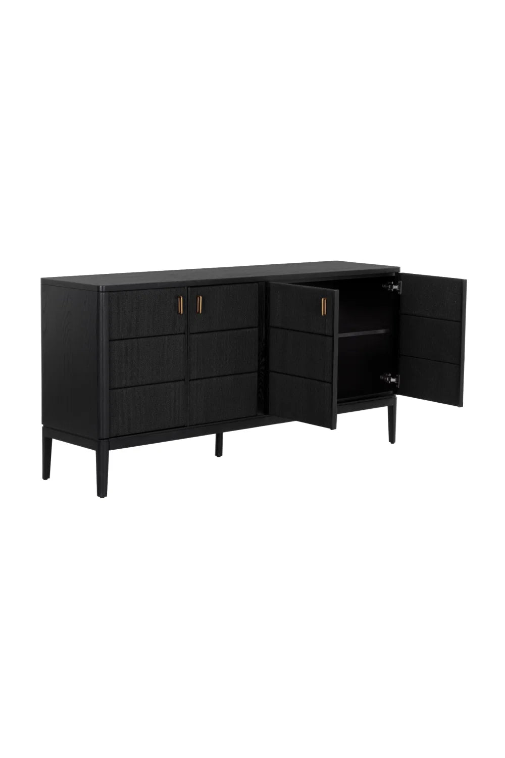 Luxury Black 4-Door Sideboard European Style for Villa