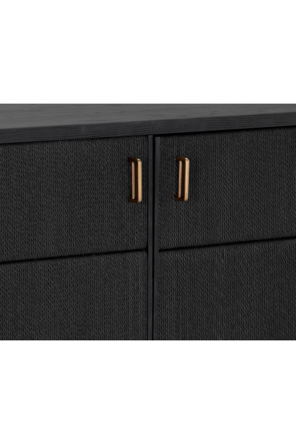 Luxury Black 4-Door Sideboard European Style for Villa