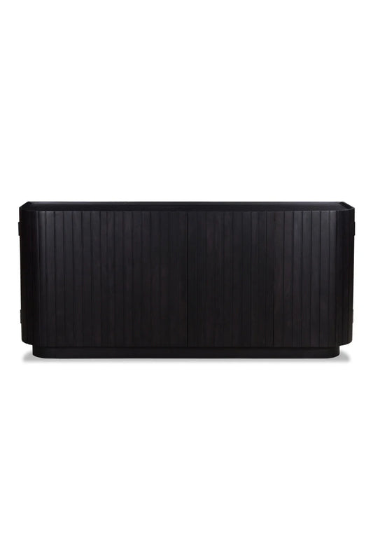 Luxury Black Acacia 4-Door Sideboard European Style for Villa