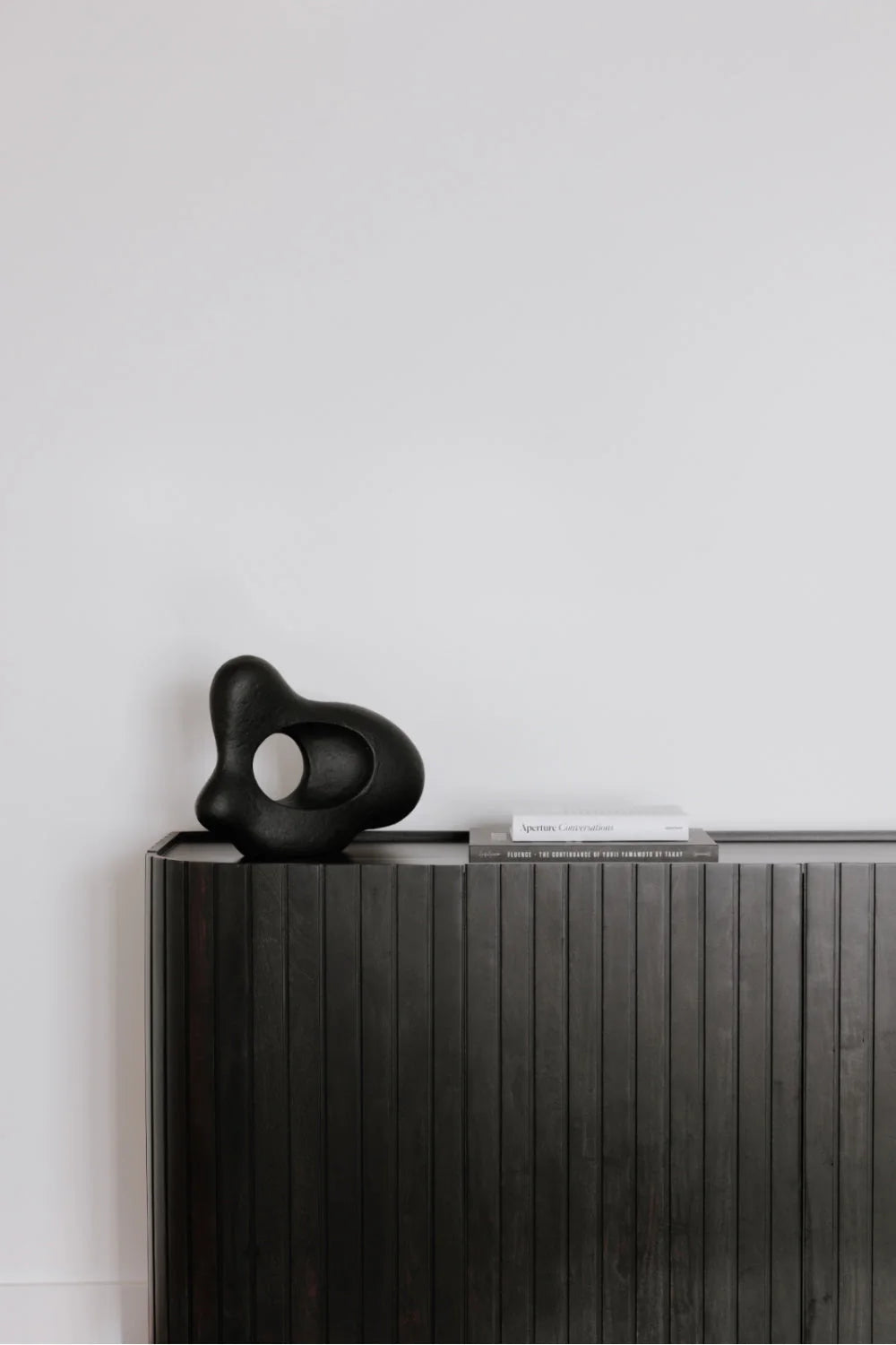 Luxury Black Acacia 4-Door Sideboard European Style for Villa