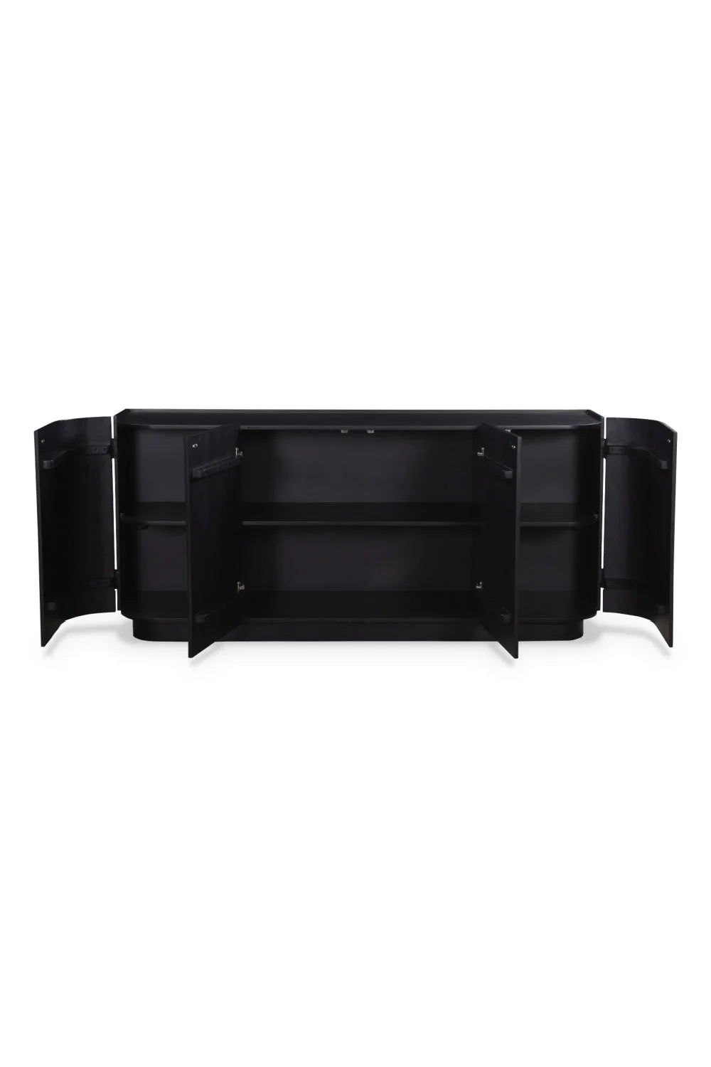 Luxury Black Acacia 4-Door Sideboard European Style for Villa