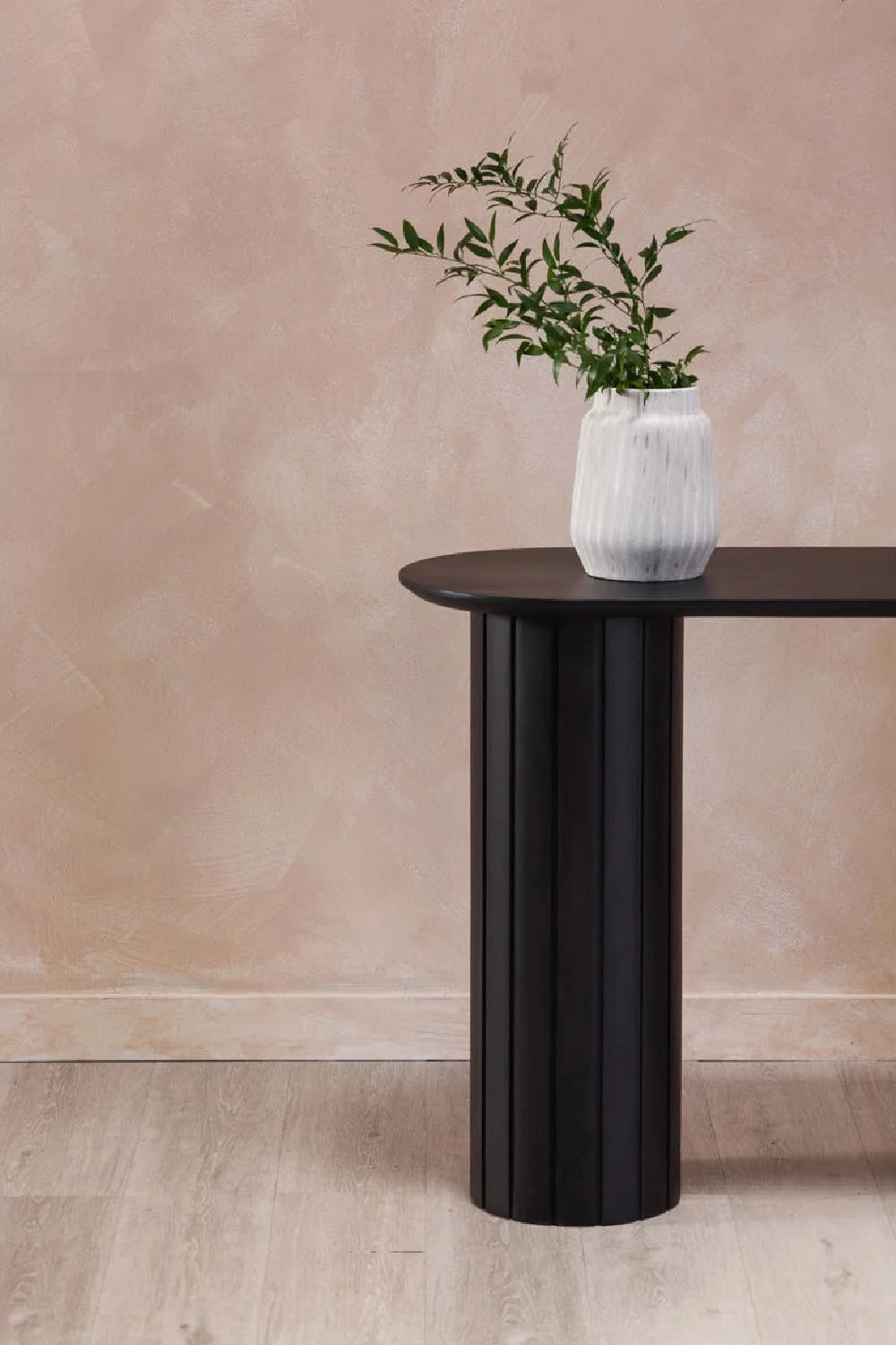 Luxury Black Acacia Console Table Modern Italian Style for Villa