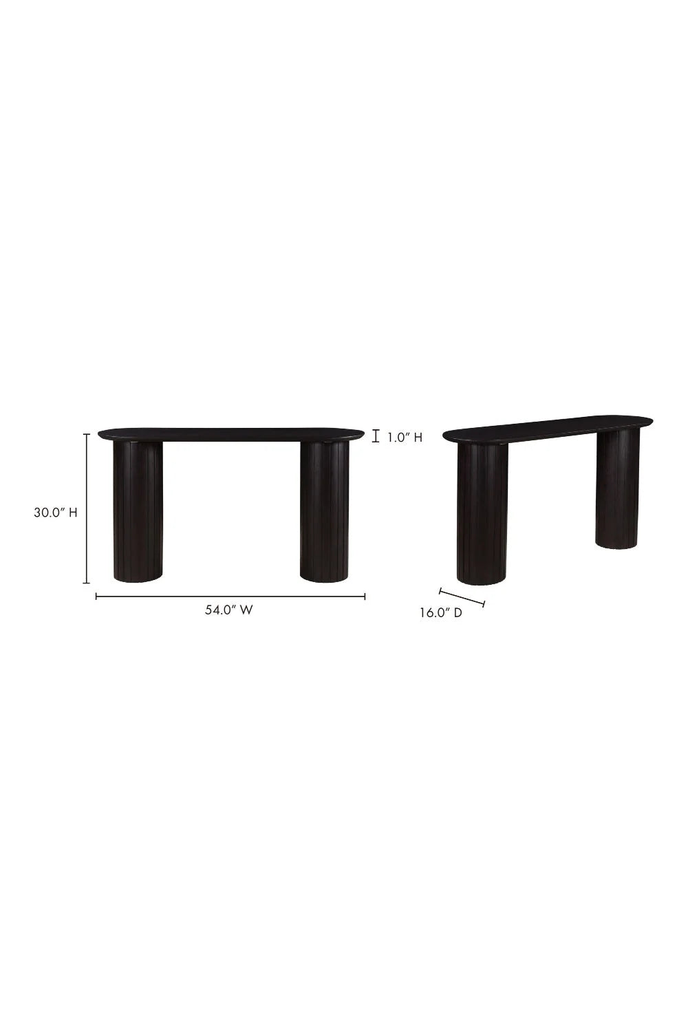 Luxury Black Acacia Console Table Modern Italian Style for Villa