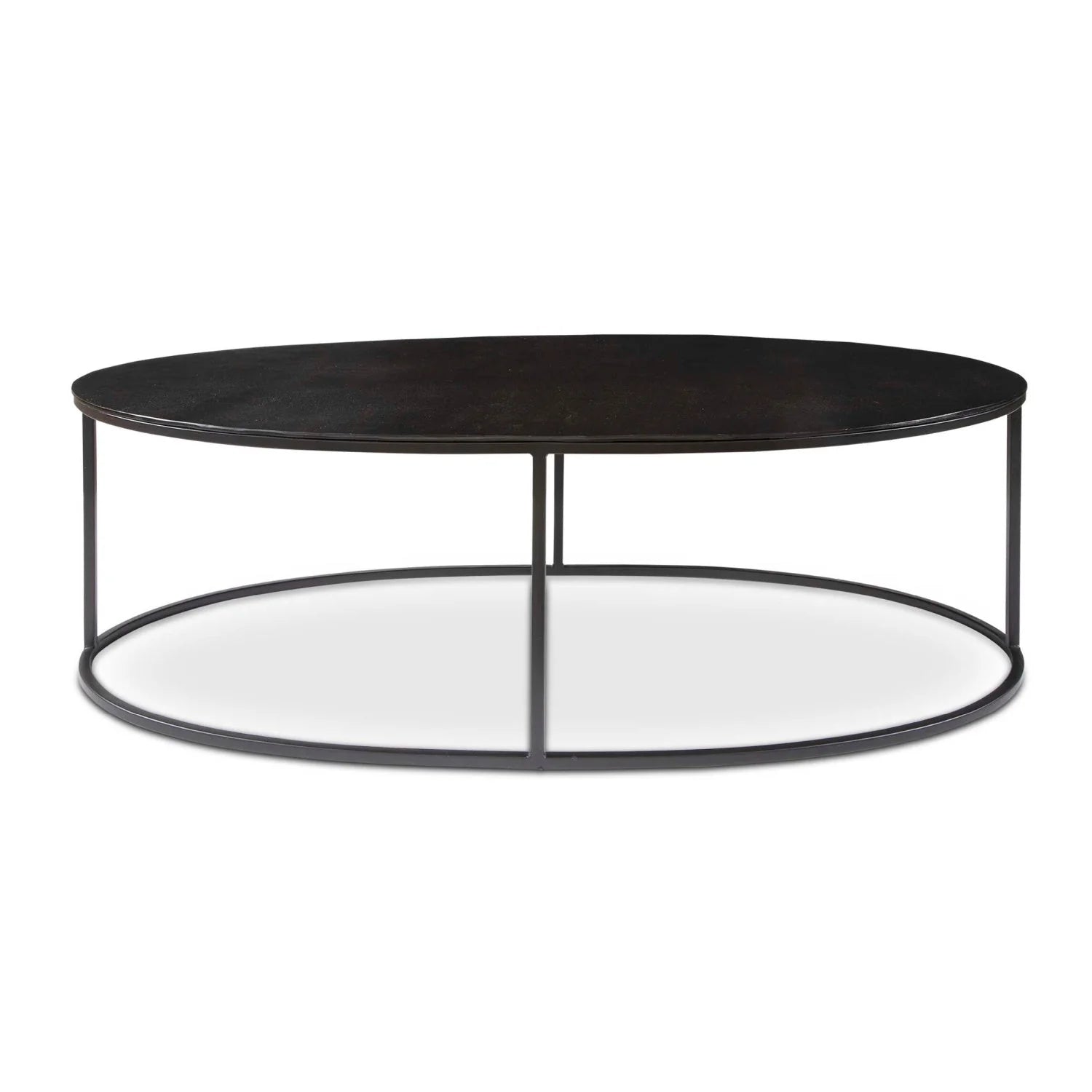 Luxury Black Aluminum Oval Coffee Table Modern Italian Style for Villa