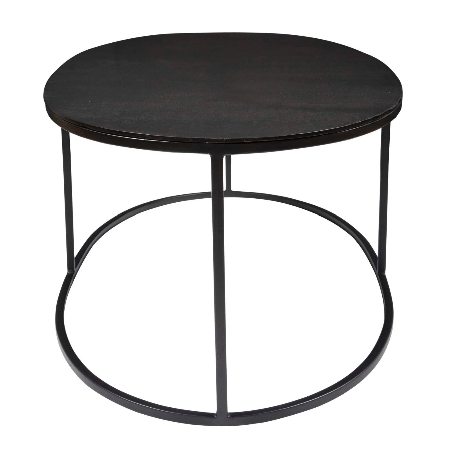 Luxury Black Aluminum Oval Coffee Table Modern Italian Style for Villa