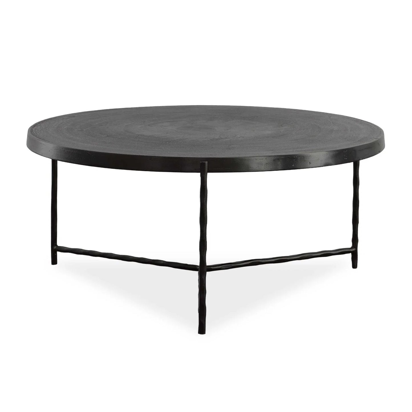 Luxury Black Aluminum Round Coffee Table Modern Italian Style for Villa