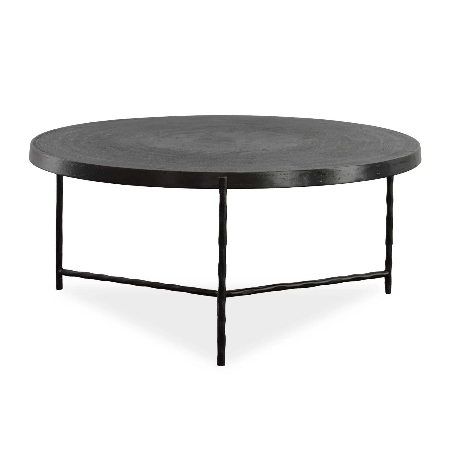 Luxury Black Aluminum Round Coffee Table Modern Italian Style for Villa
