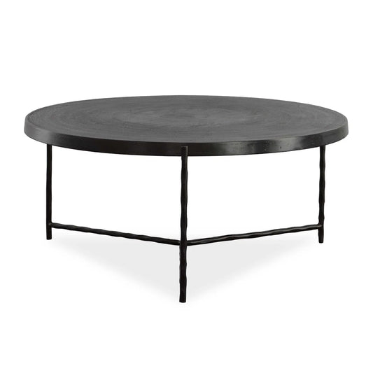 Luxury Black Aluminum Round Coffee Table Modern Italian Style for Villa