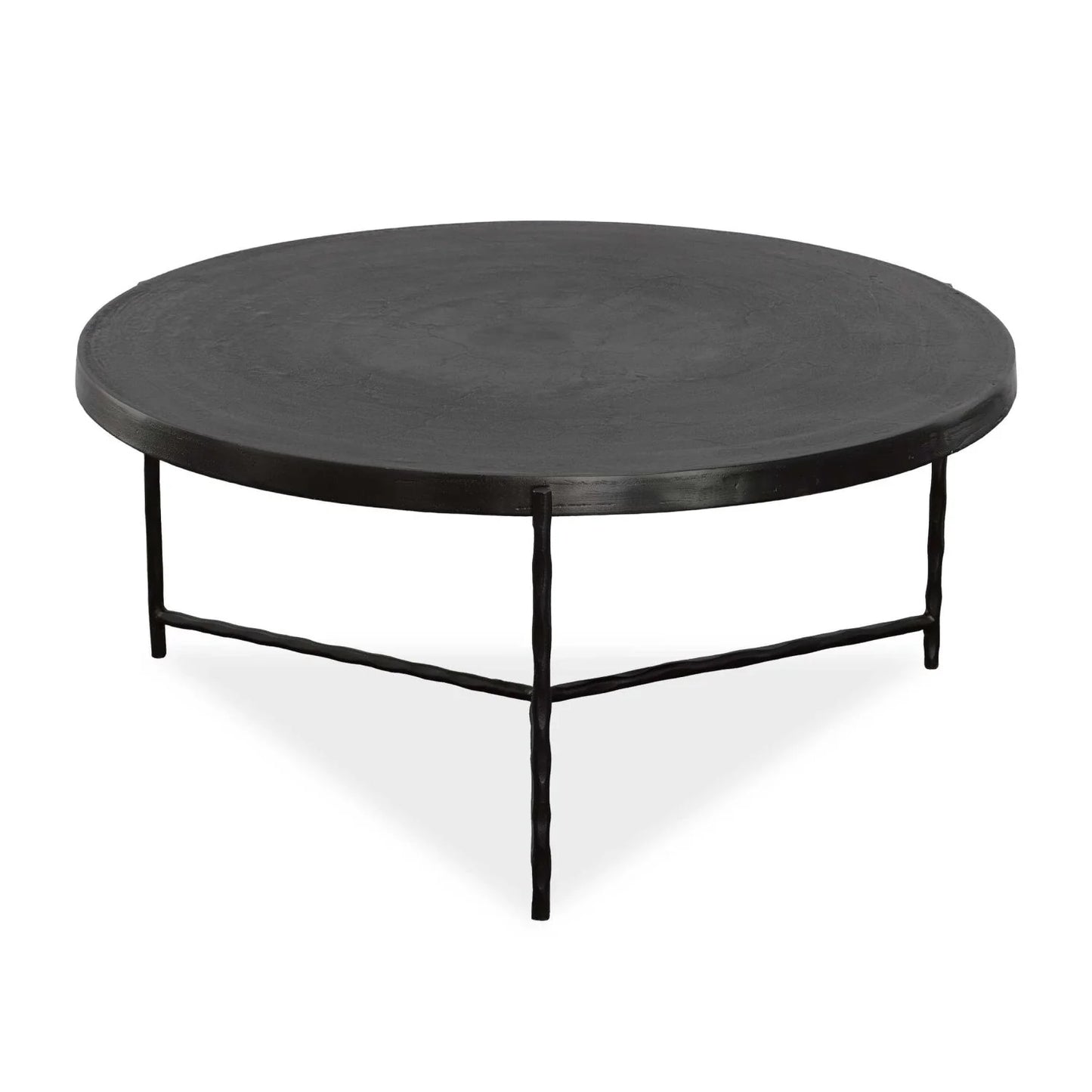Luxury Black Aluminum Round Coffee Table Modern Italian Style for Villa