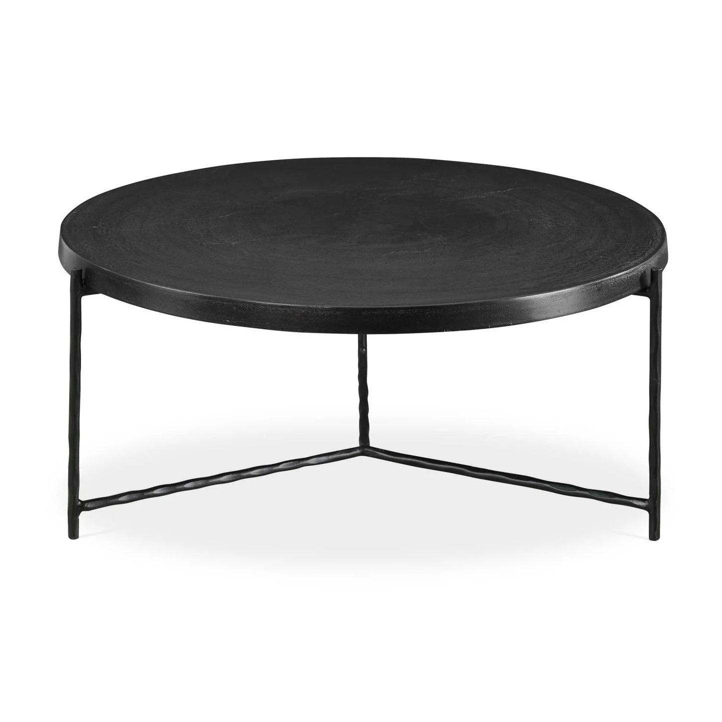 Luxury Black Aluminum Round Coffee Table Modern Italian Style for Villa