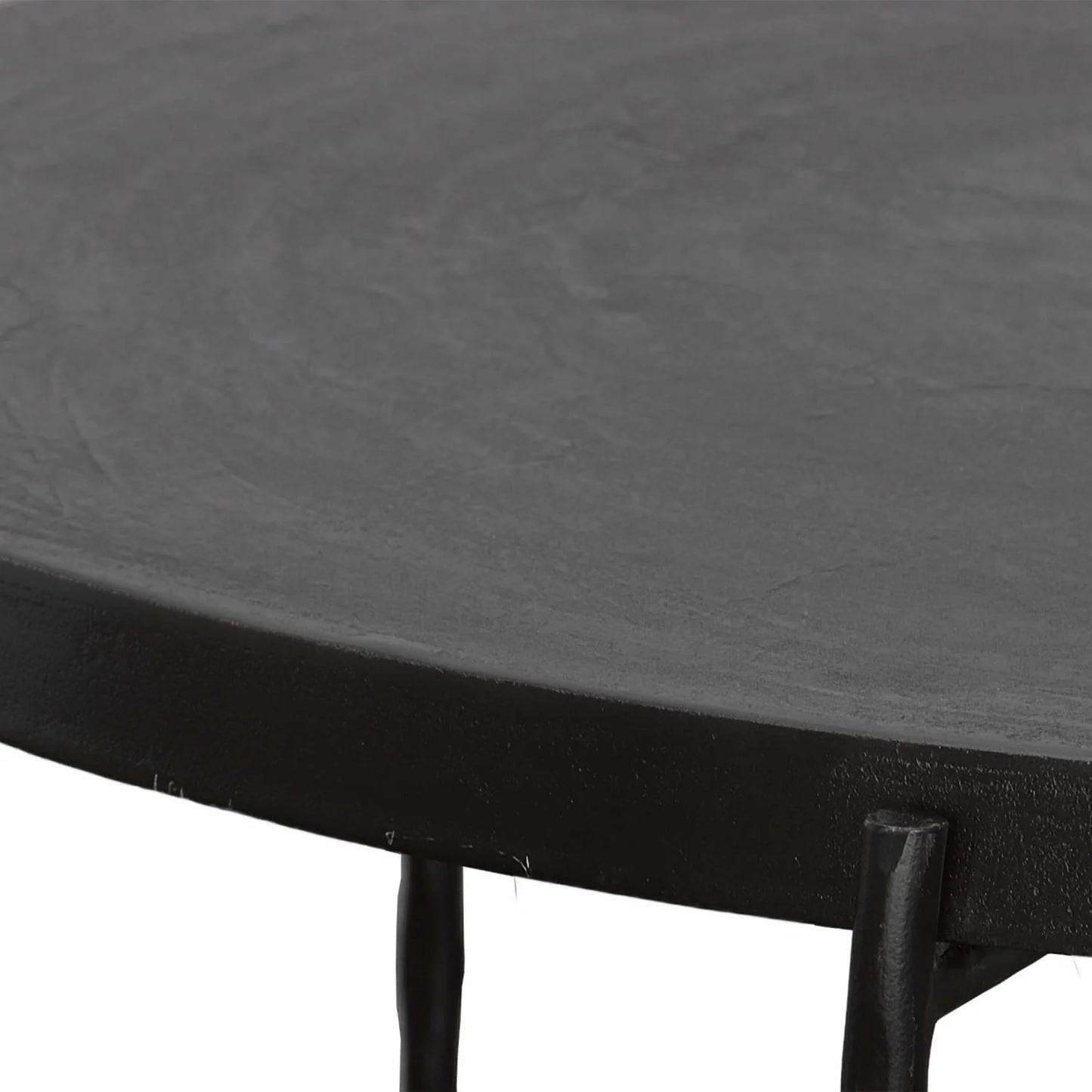 Luxury Black Aluminum Round Coffee Table Modern Italian Style for Villa