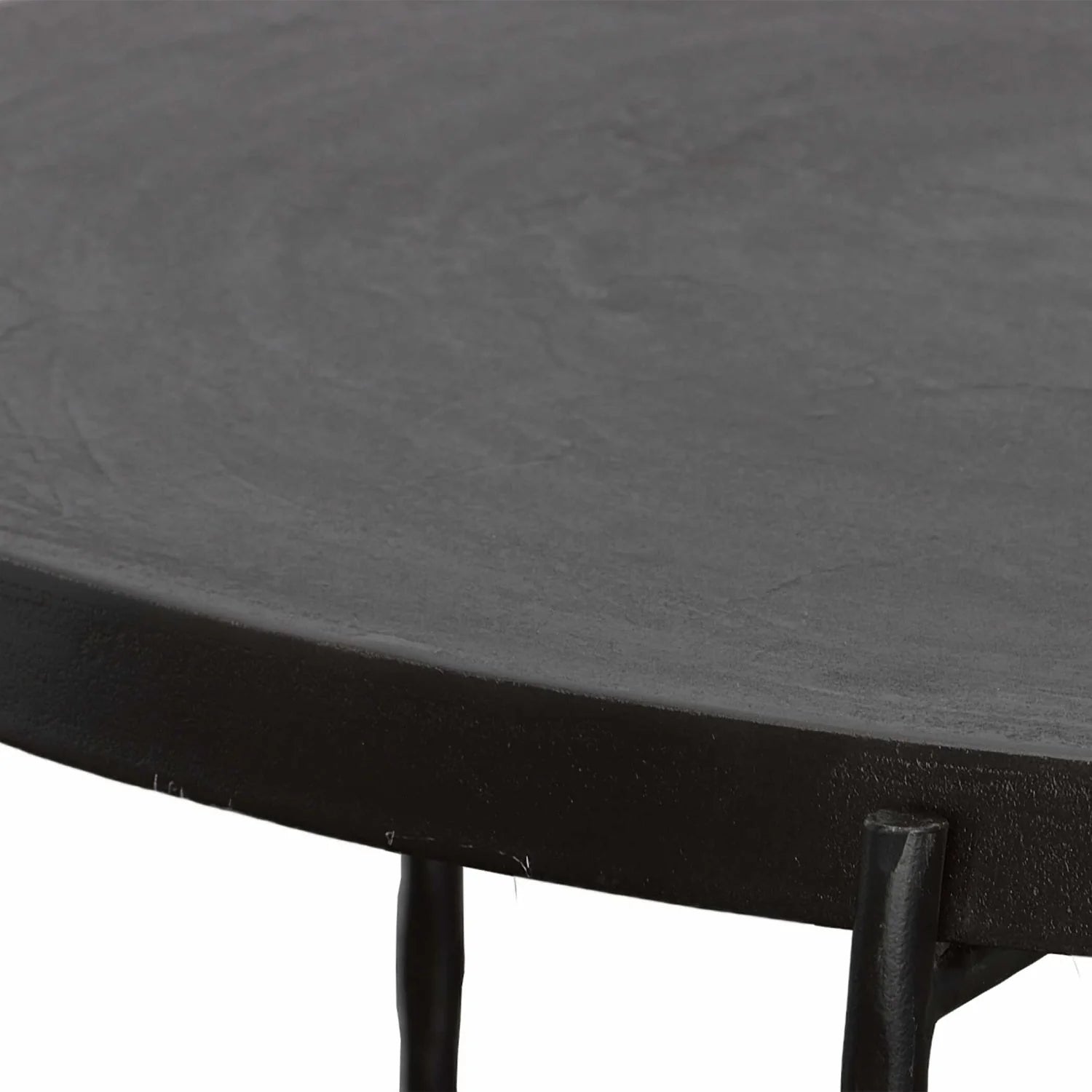 Luxury Black Aluminum Round Coffee Table Modern Italian Style for Villa