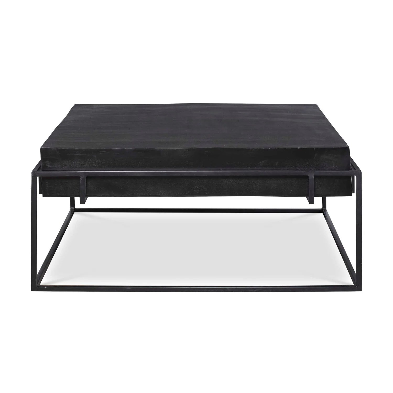 Luxury Black Aluminum Square Coffee Table Modern Italian Style for Villa