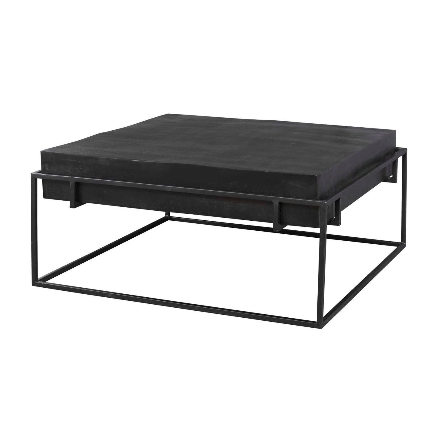 Luxury Black Aluminum Square Coffee Table Modern Italian Style for Villa