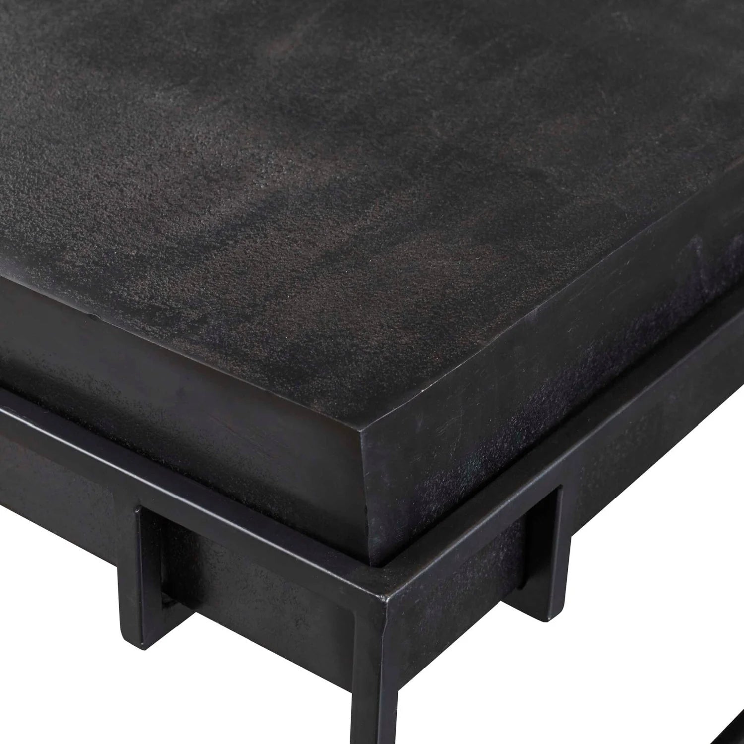 Luxury Black Aluminum Square Coffee Table Modern Italian Style for Villa