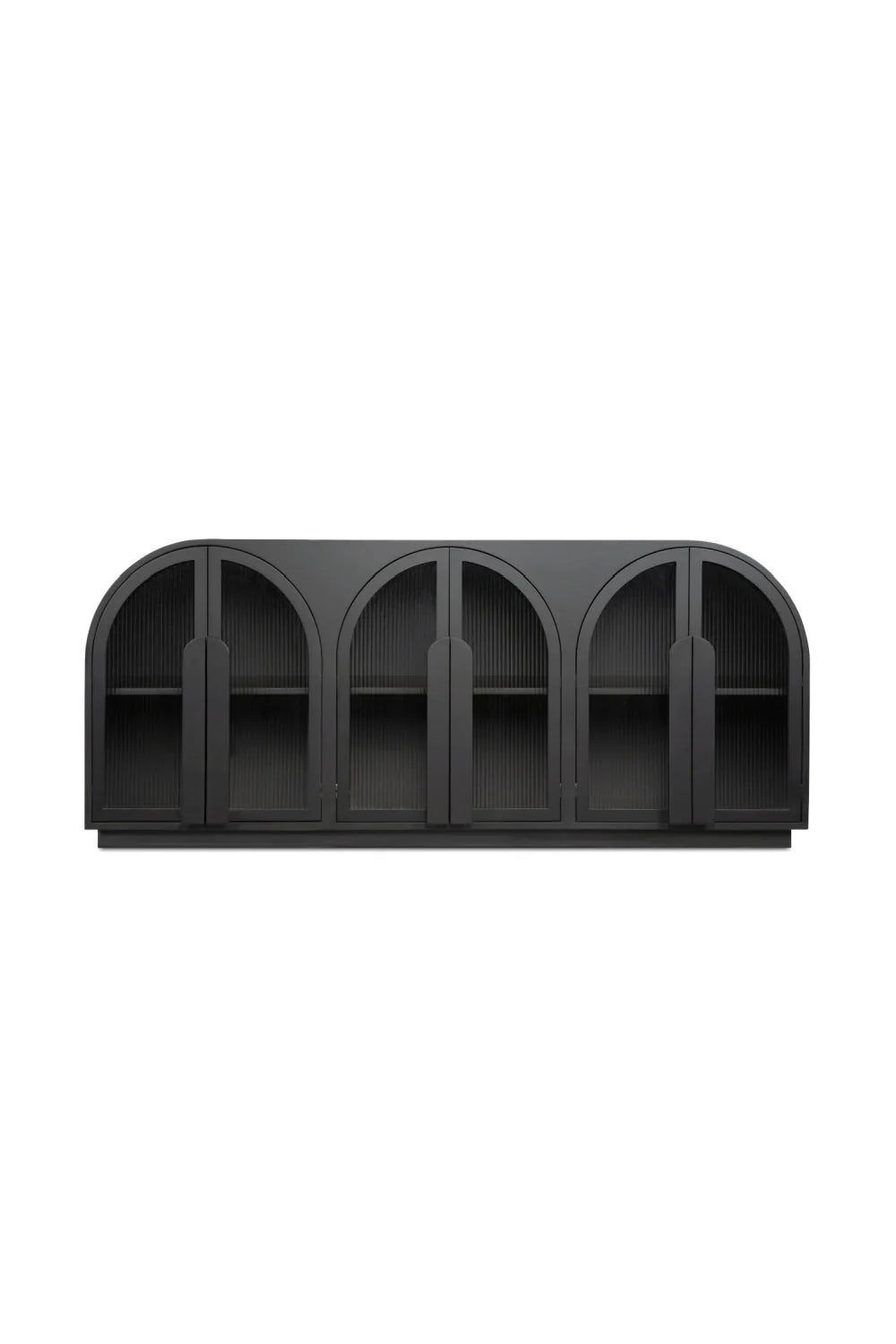 Luxury Black Arched 6-Door Sideboard European Style for Villa