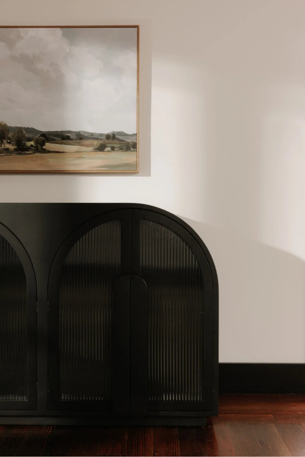 Luxury Black Arched 6-Door Sideboard European Style for Villa