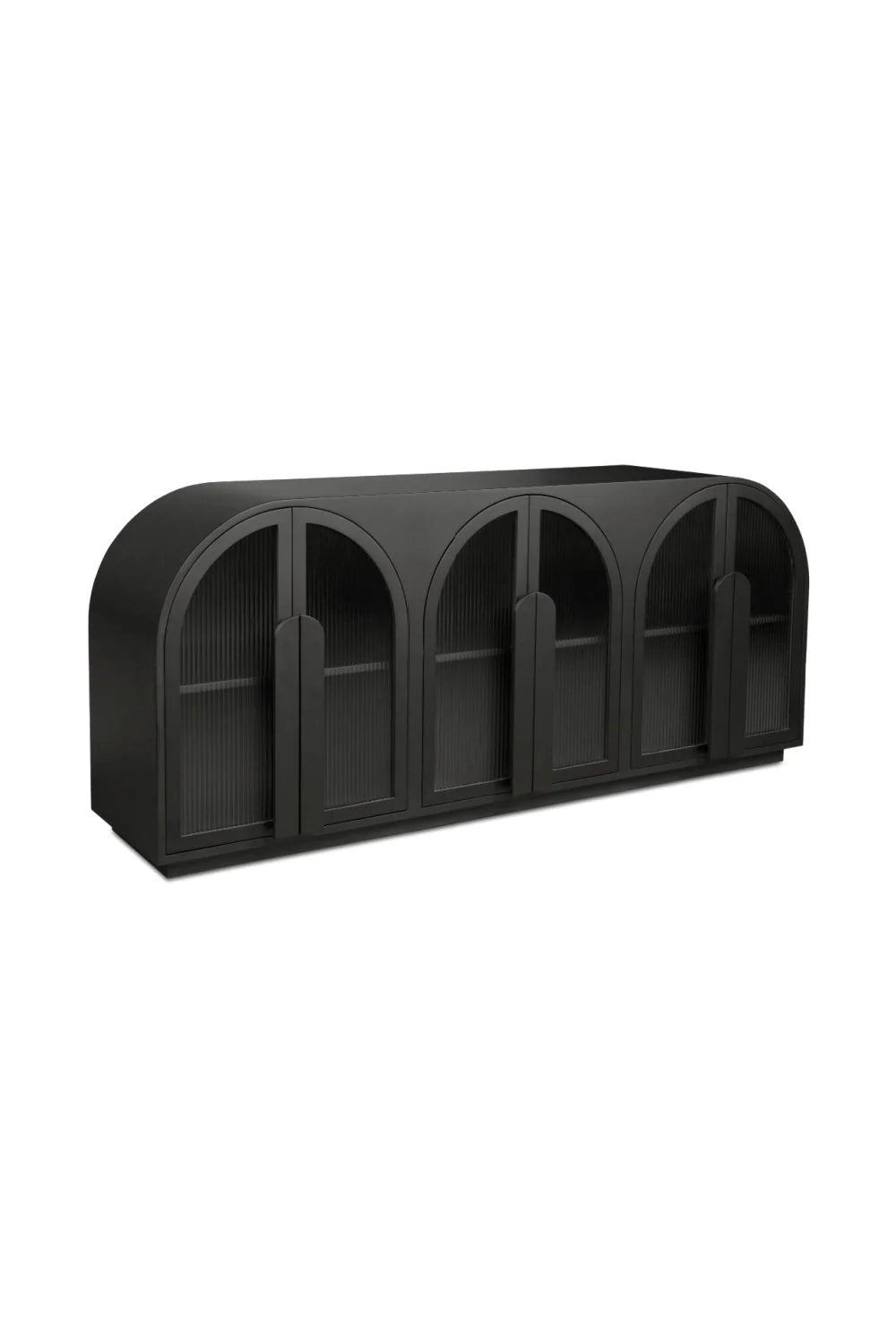Luxury Black Arched 6-Door Sideboard European Style for Villa