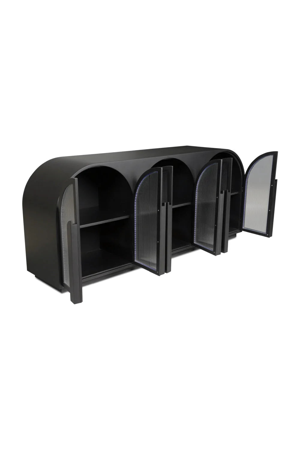 Luxury Black Arched 6-Door Sideboard European Style for Villa