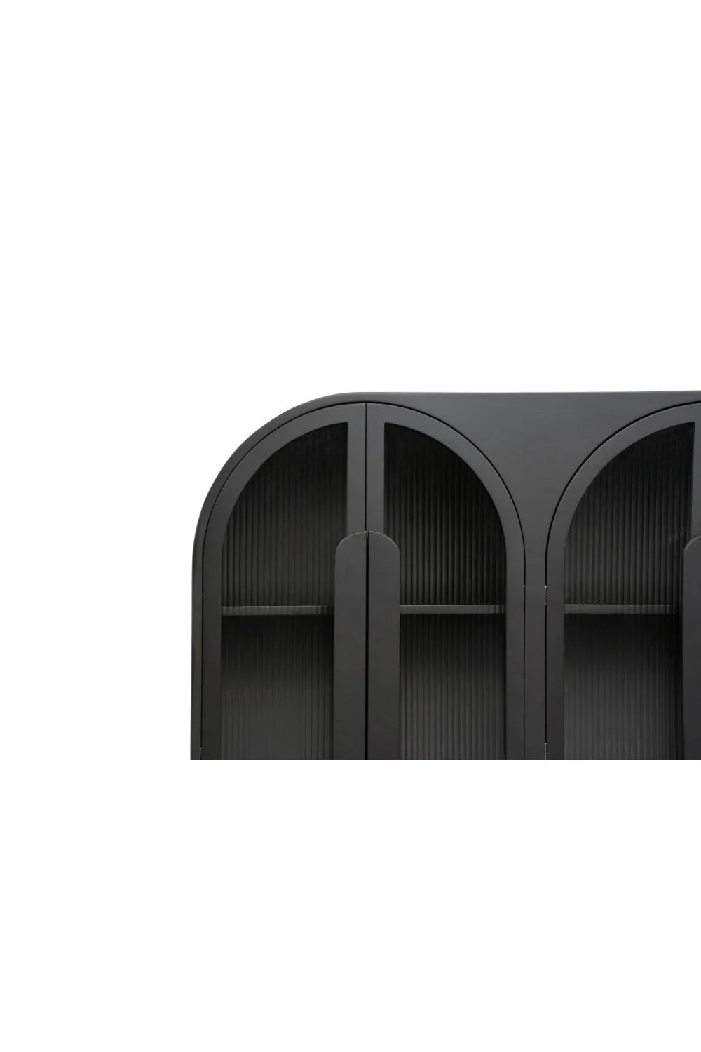Luxury Black Arched 6-Door Sideboard European Style for Villa