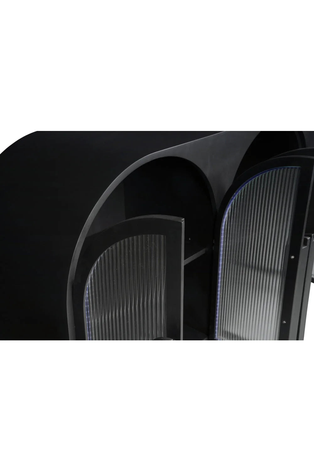 Luxury Black Arched 6-Door Sideboard European Style for Villa