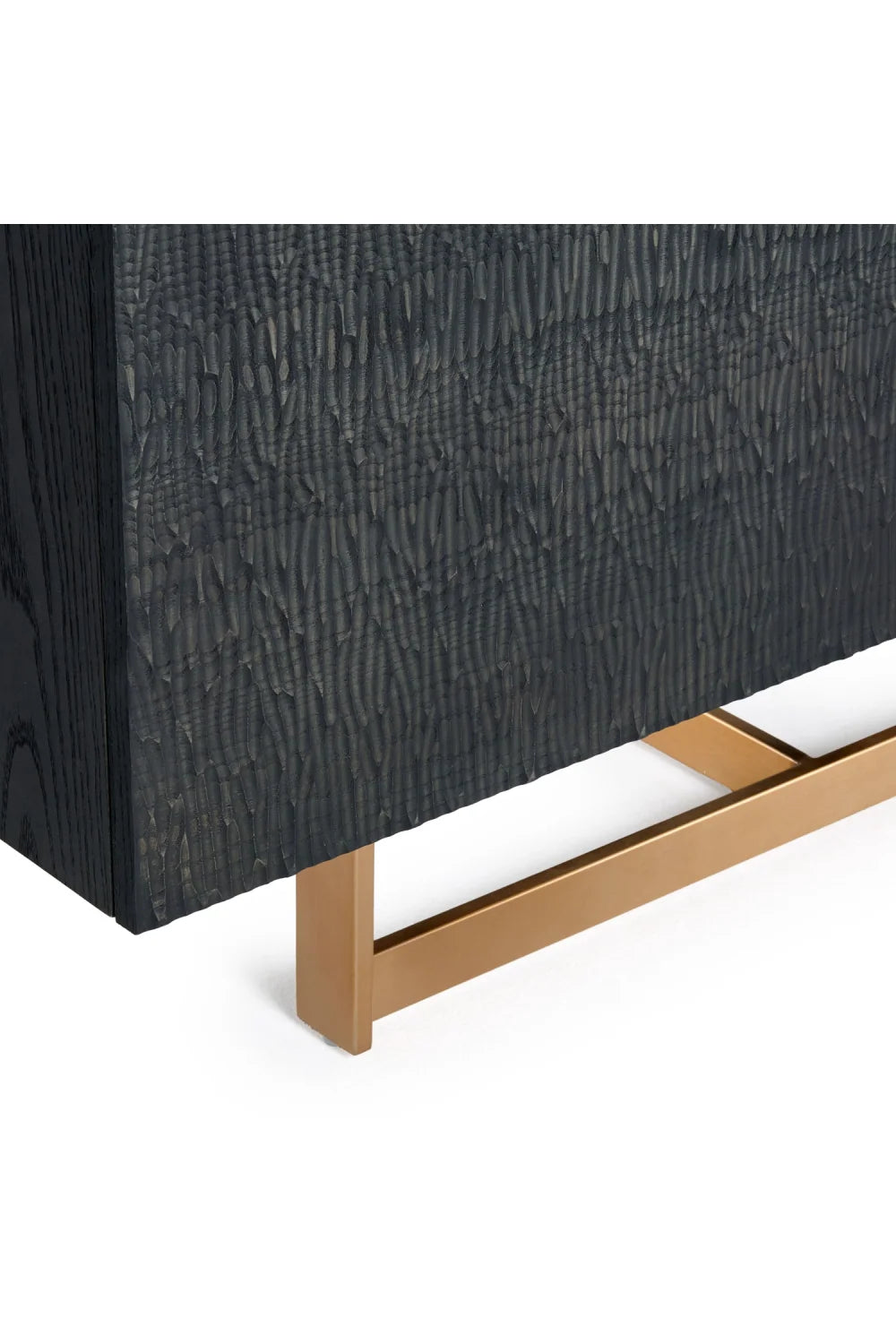Luxury Black Ash 3-Door Sideboard European Style for Villa
