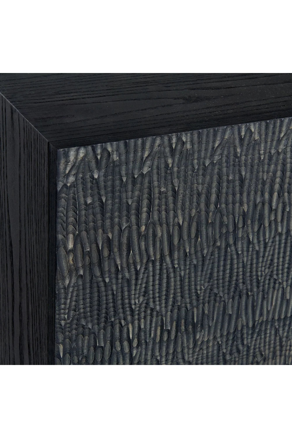 Luxury Black Ash 3-Door Sideboard European Style for Villa