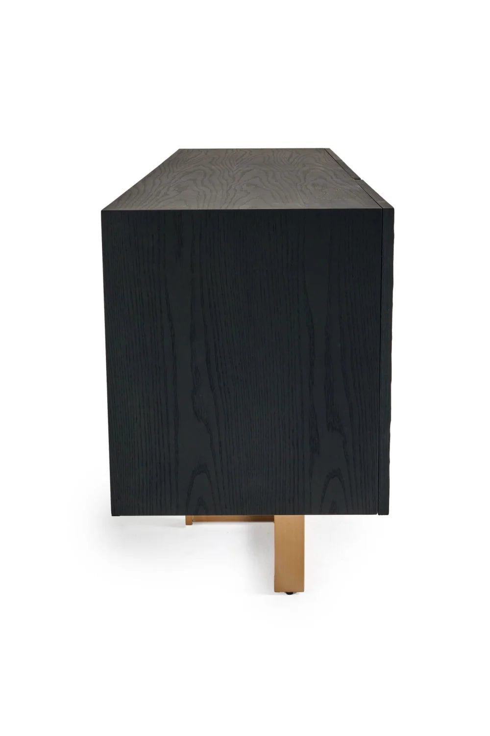Luxury Black Ash 3-Door Sideboard European Style for Villa