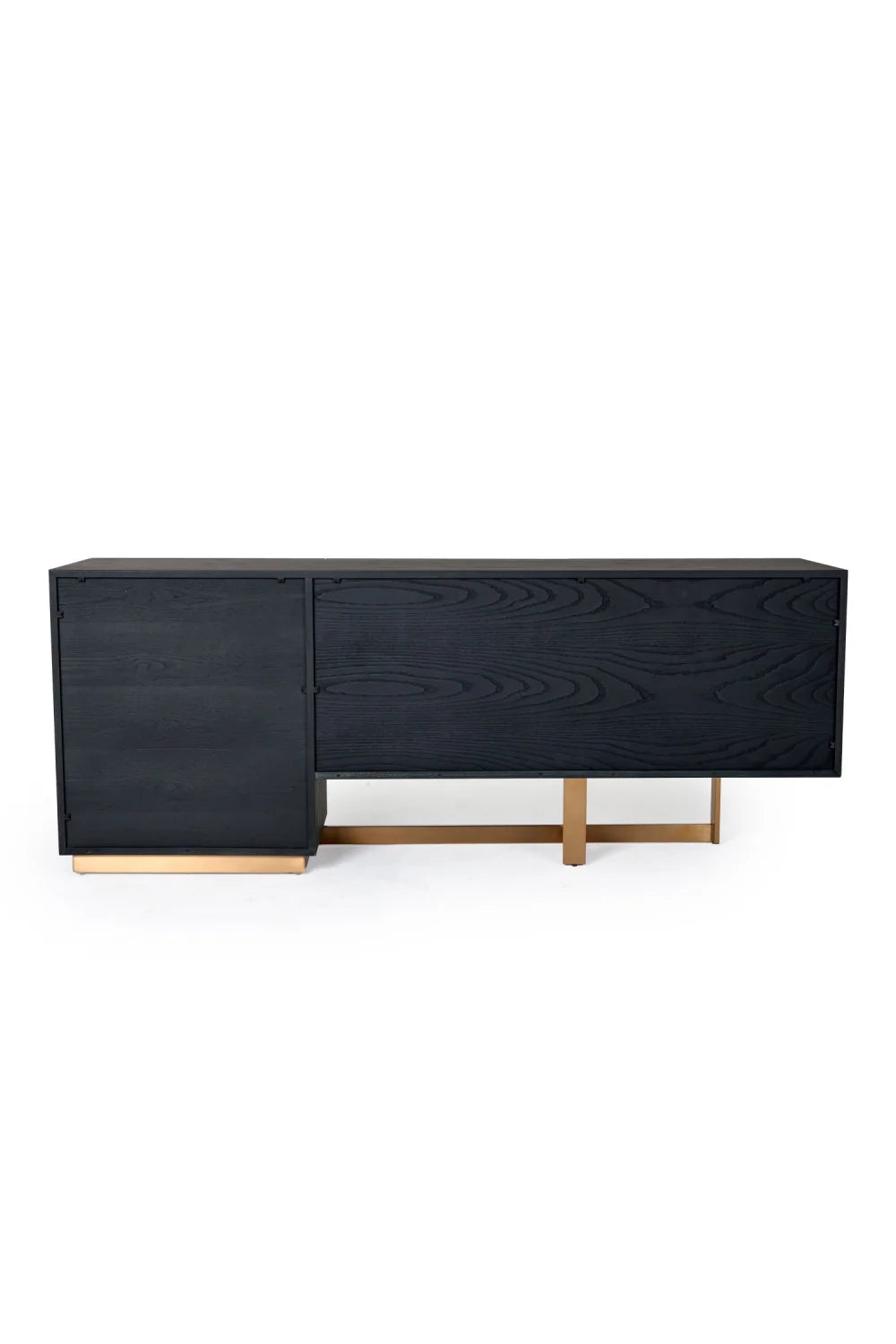 Luxury Black Ash 3-Door Sideboard European Style for Villa