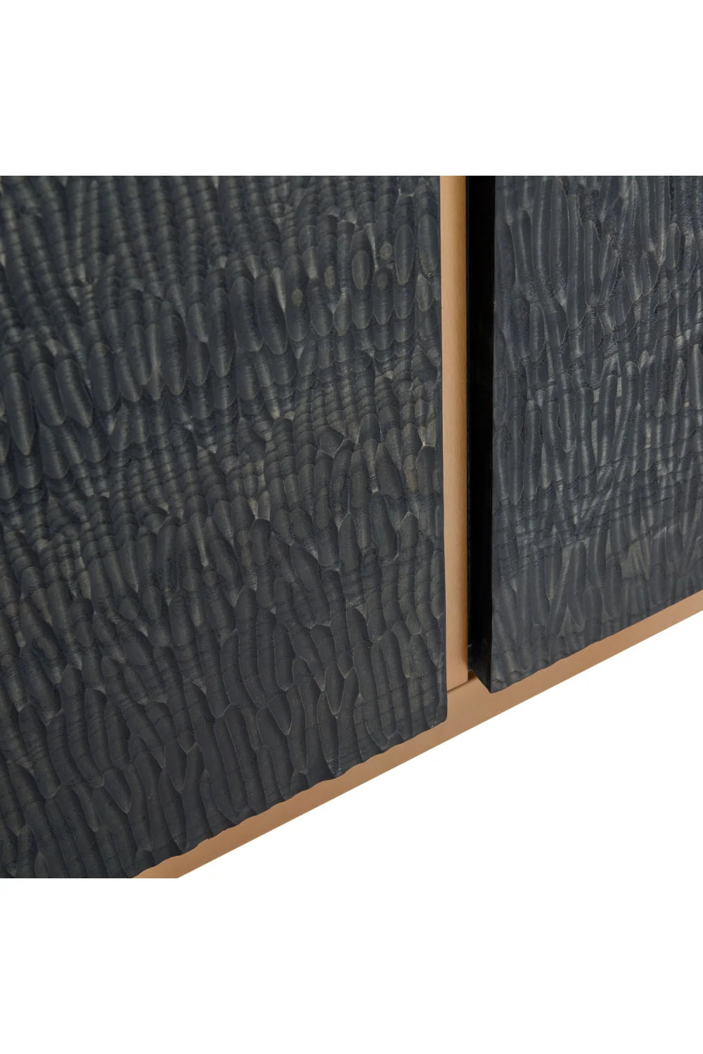 Luxury Black Ash 3-Door Sideboard European Style for Villa