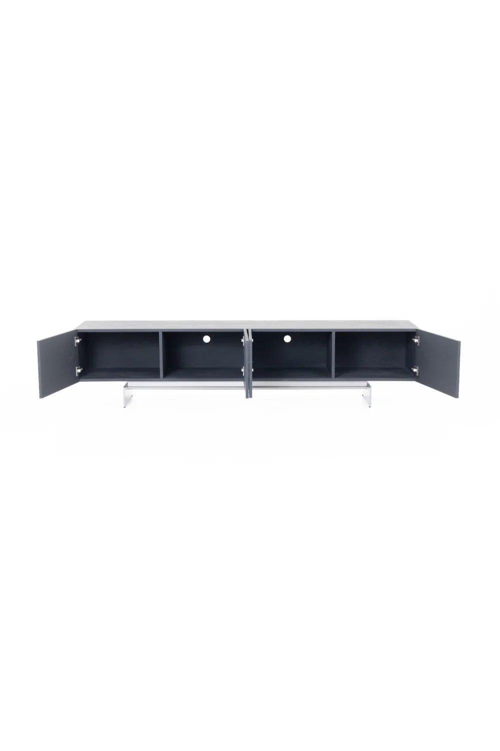 Luxury Black Ash 4-Door Media Unit Modern Italian Style for Villa