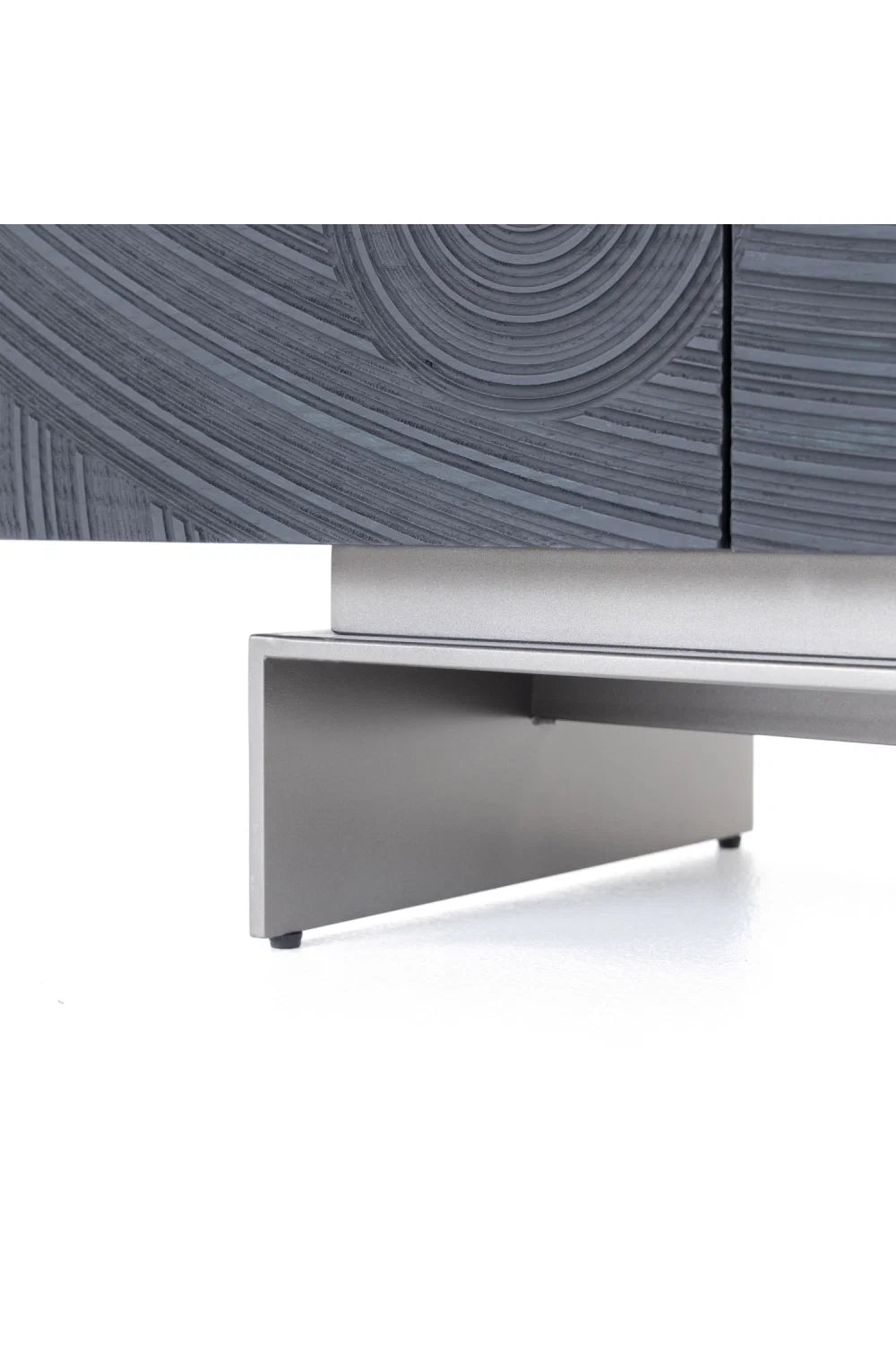 Luxury Black Ash 4-Door Media Unit Modern Italian Style for Villa